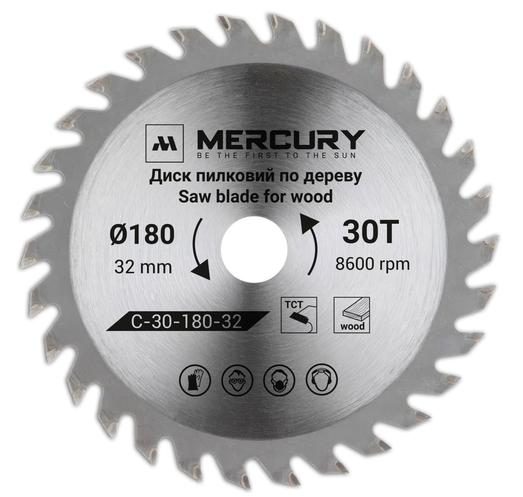 Пиляльний диск по дереву 180 мм T-30 32 мм MERCURY